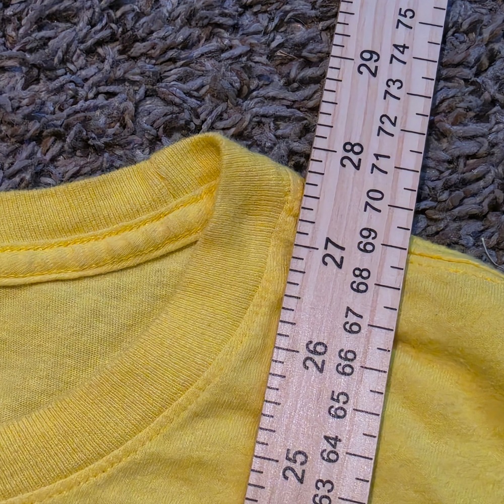 Nike Mens Long Sleeve Graphic T-Shirt Yellow White Swoosh Logo XL Regular Fit - Picture 6 of 8